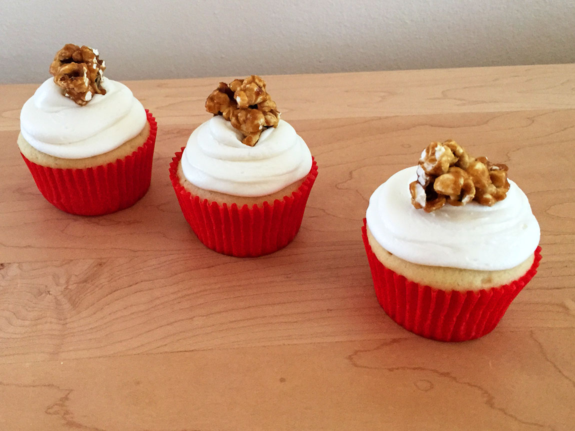 caramel popcorn cupcakes